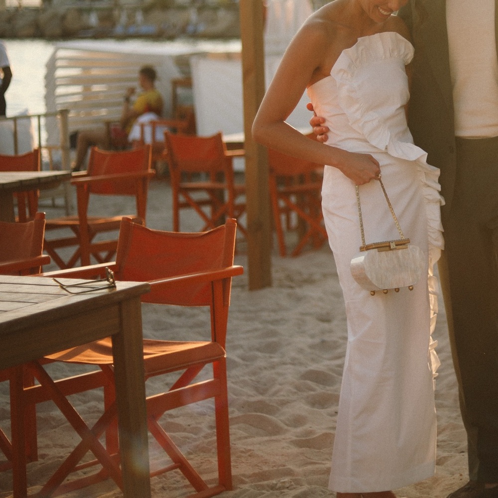 Shona Joy Campbell Ruffle Midi Dress